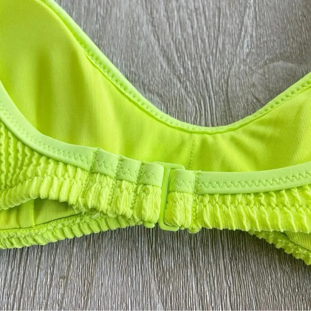 Aerie Crinkle Voop Binding Bikini Top in Lime Slush M NWT - Image 7
