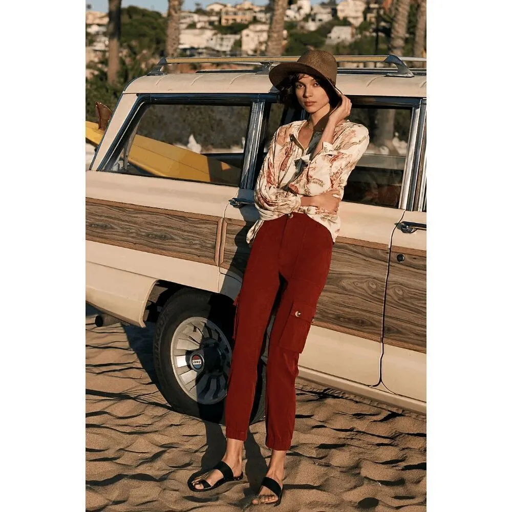 Frye x Anthropologie Elden Floral Peasant Blouse Pink Cream XS - Image 11