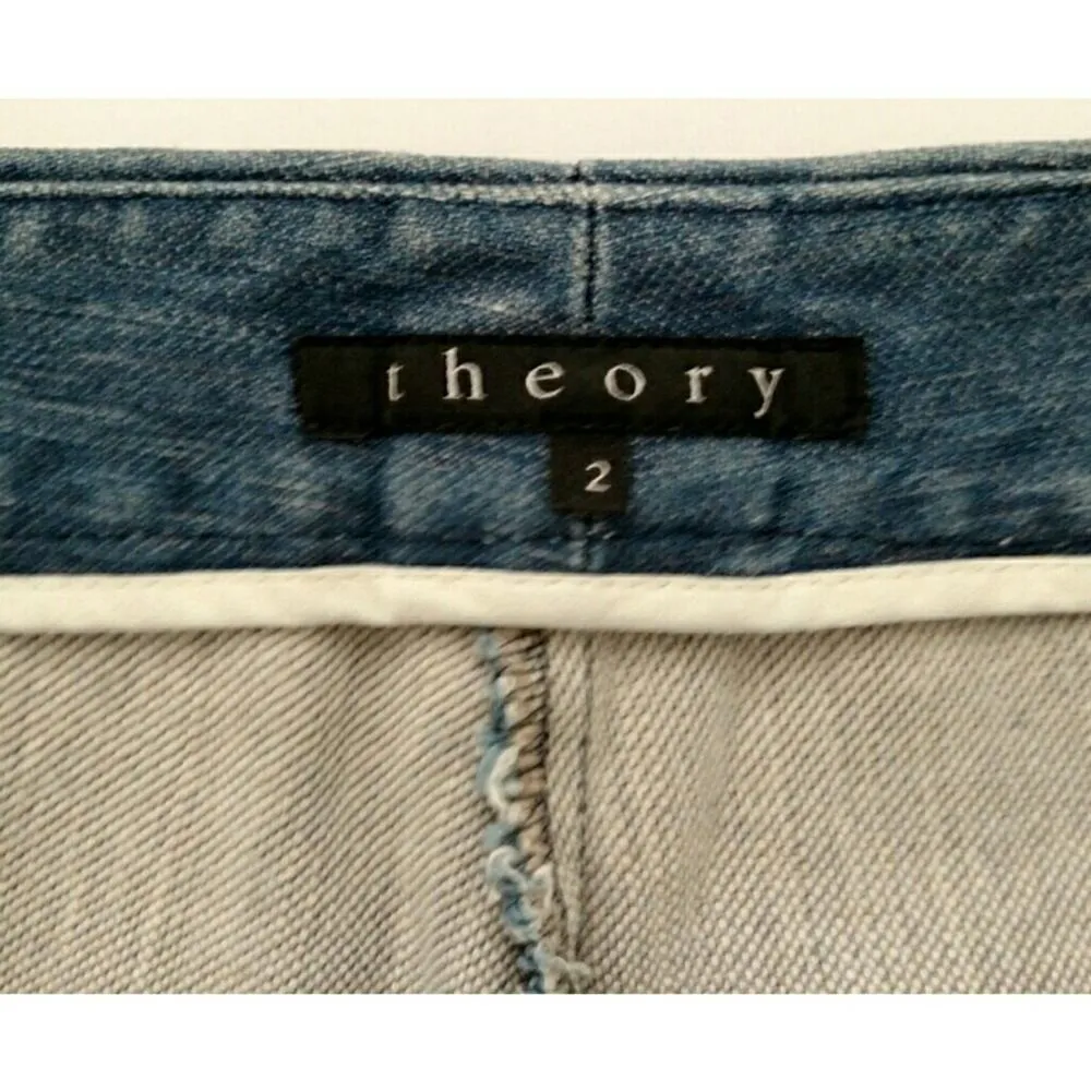 Theory Tara Denim Wide Leg Jeans - Size 2 - EUC - Image 7