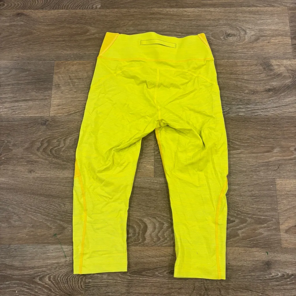Outdoor Voices TechSweat 7/8 Zoom Leggings – Yellow Colorblock – Small - Image 2
