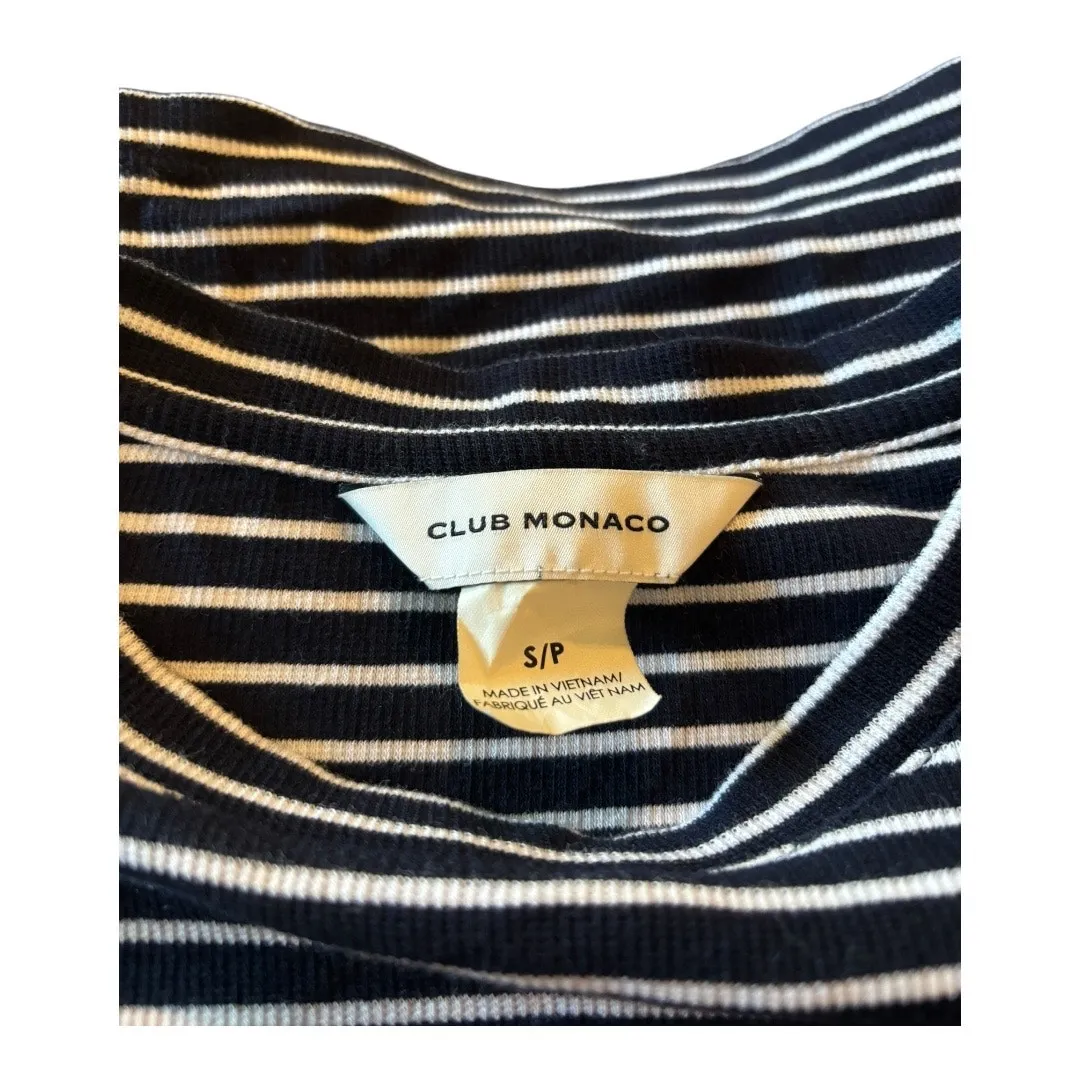 Club Monaco Navy Blue Striped Tee Size S - Image 3