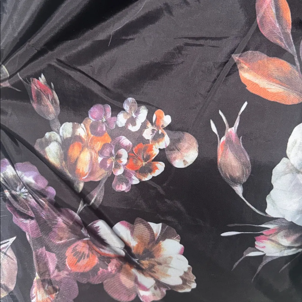 Jason Wu Blue Faux Fur Vest Floral Lined Sleeveless Longline Coat Sz M NEW - Image 5