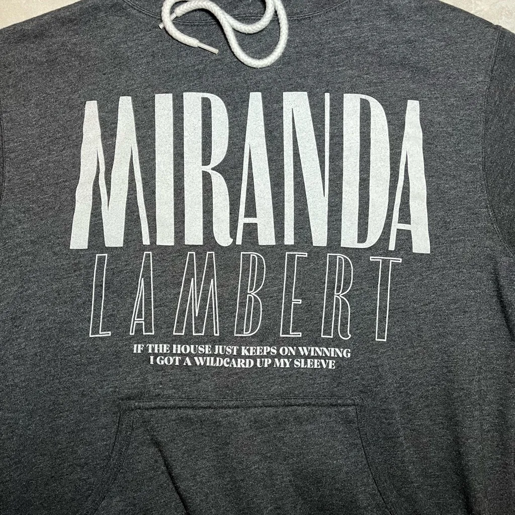 Miranda Lambert Wildcard 2020 Tour Sweatshirt Hoodie size Medium Grey Black - Image 2