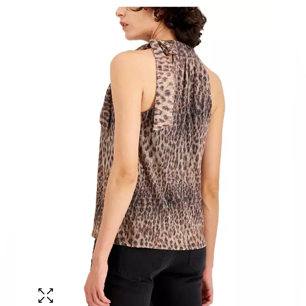 NWT, INC INTERNATIONAL CONCEPTS Animal-Print Tie-Neck Halter Top, - Image 2