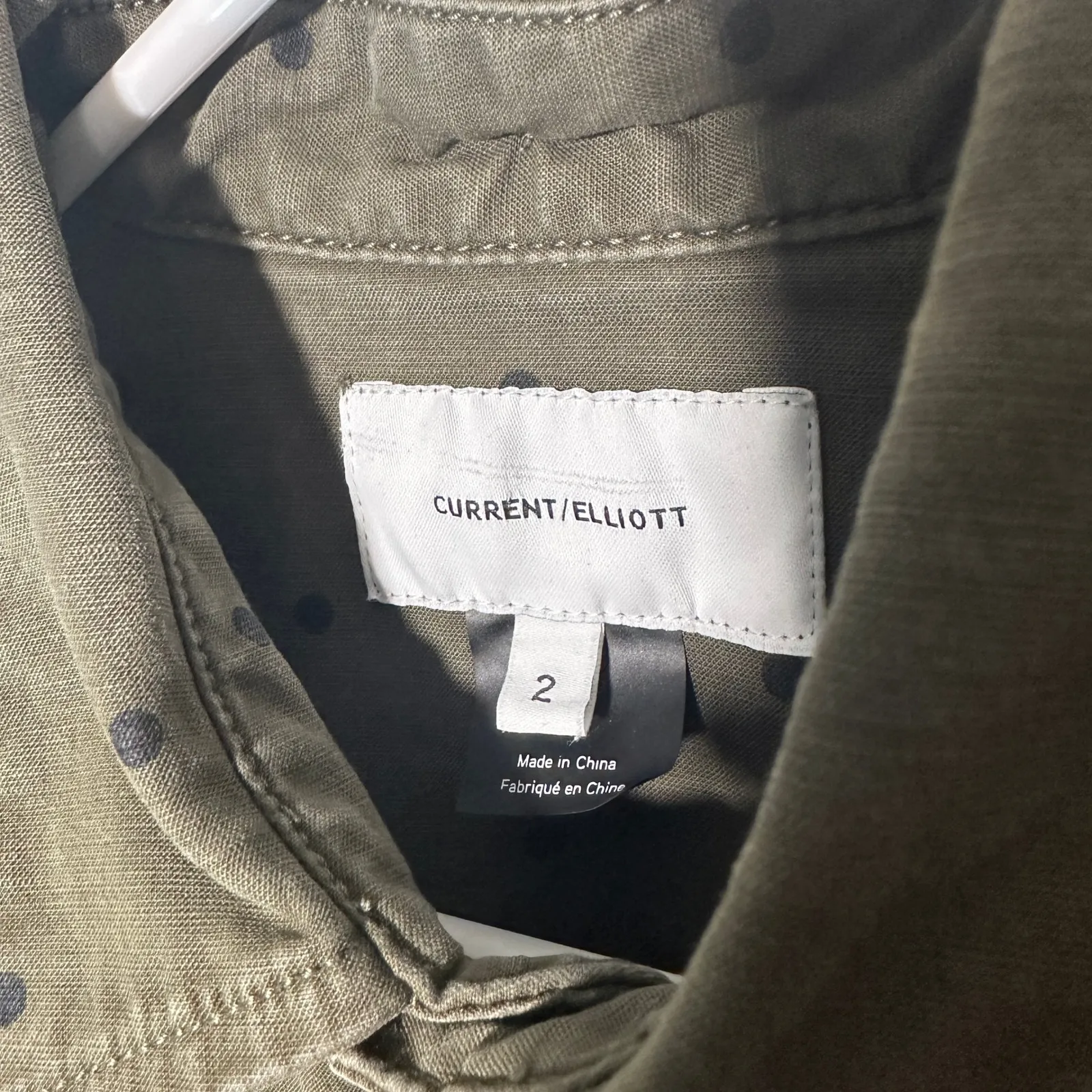 Current/Elliott The Crew‎ Coverall Polkadot Jumpsuit Boilersuit Army Green M / 2 - Image 5