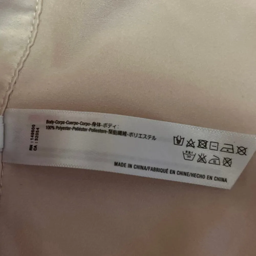 Flora Nikrooz Victoria Charmeuse Beige Silk Satin Button Up Sleep Pajamas Set S - Image 6