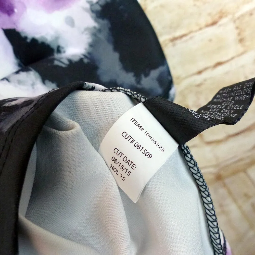 Torrid Floral Skater Swing Skirt Women Plus Size 3 Purple Black Watercolor Print - Image 13