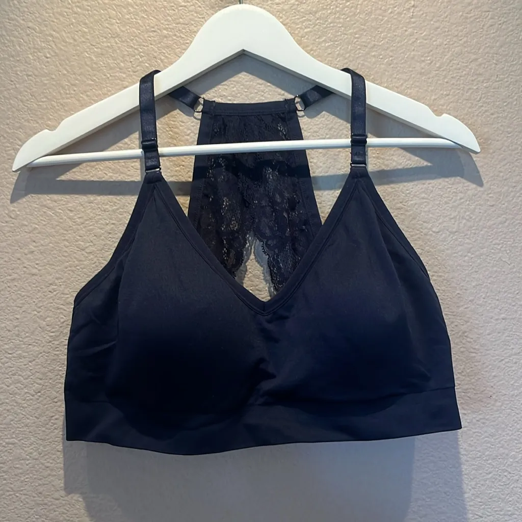 Torrid Women’s Lace Racer Back Bra Size 3 Navy Blue - Image 2