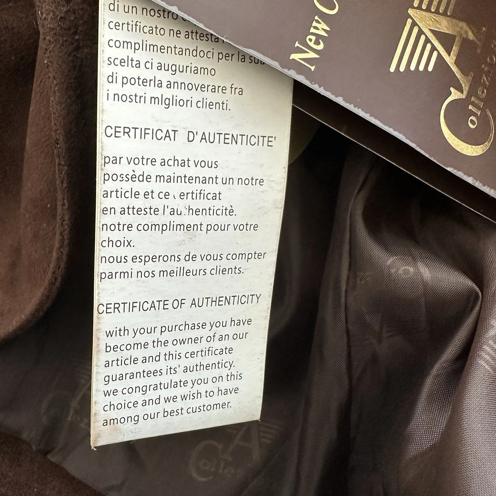 A Collezioni Suede chocolate brown leather  jacket coat women's M NEW - Image 12