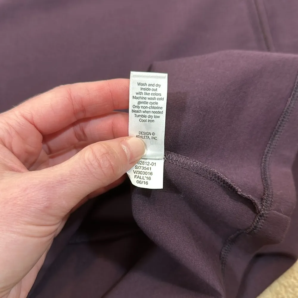 Athleta Purple Midi Longsleeve Crew Neck Ponte Zip Stretch Dress Women Medium - Image 7