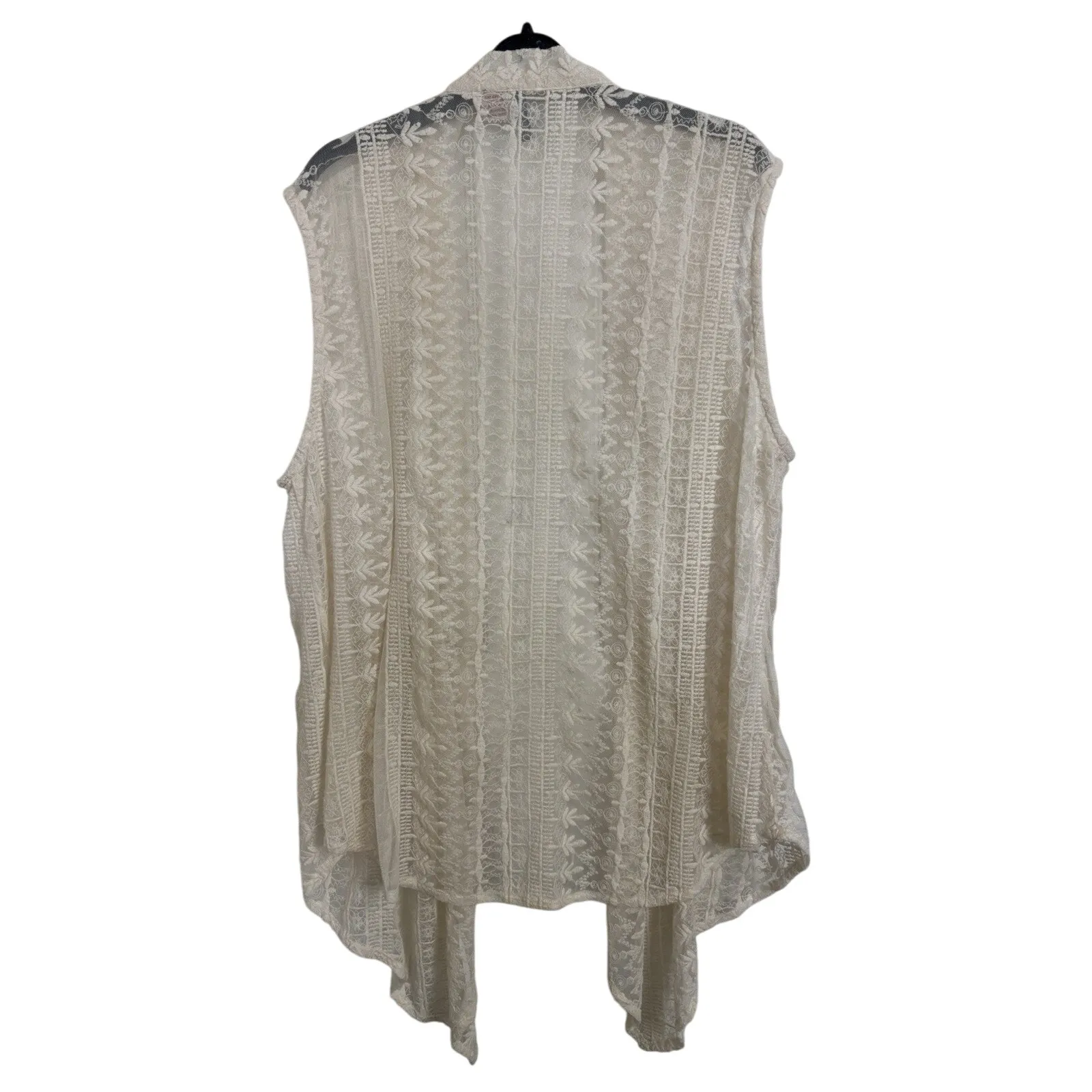 Anu Sheer Lace Open Front Vest Size XL Asymmetrical Fairy Cottage Boho Hippie - Image 2