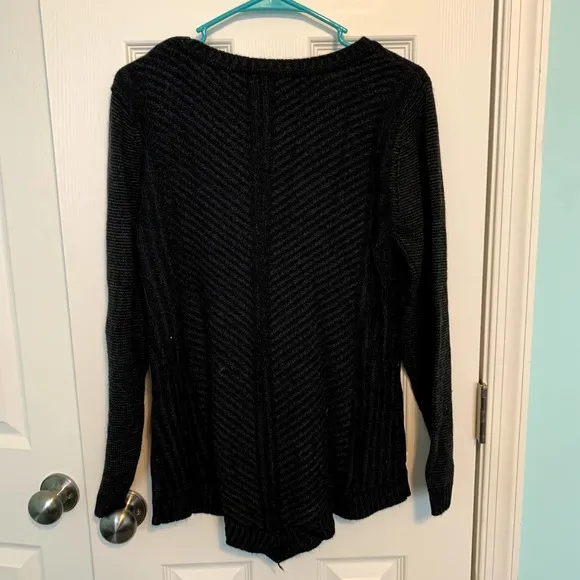 AB Studio Black Scoop Neck‎ Pullover Knit Sweater Women's Size Large - Image 5