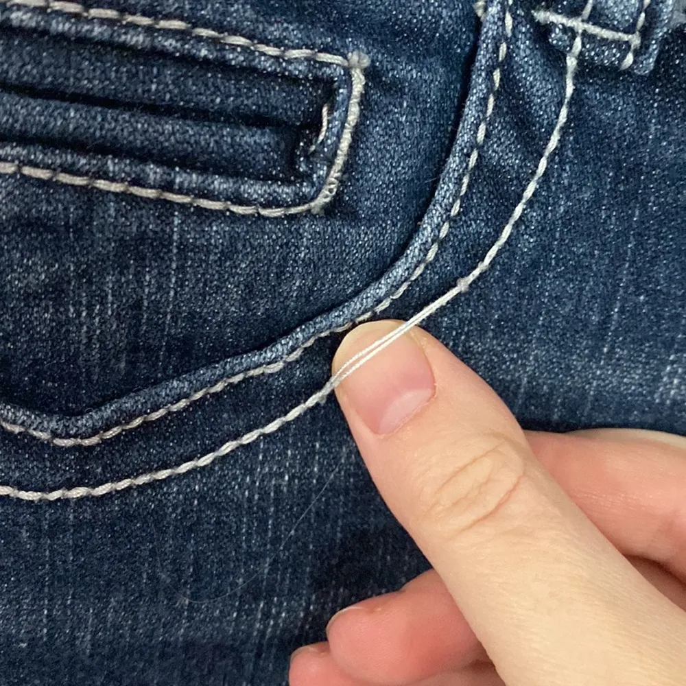 Jolt fleur-de-lys flap pocket low rise skinny jeans dark wash size junior size 5 - Image 5