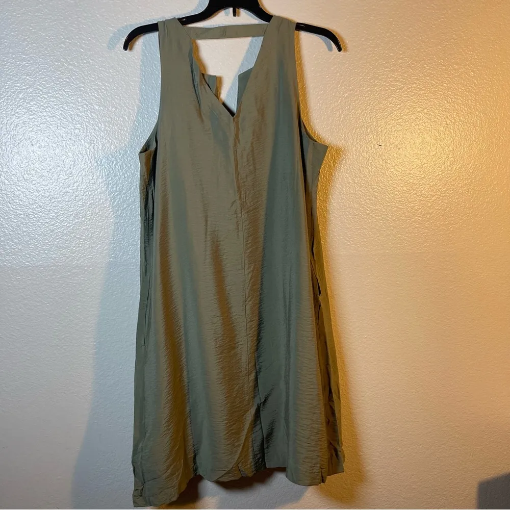 Banana Republic cocktail Sleeveless Olive Green Dress SZ:M - Image 3