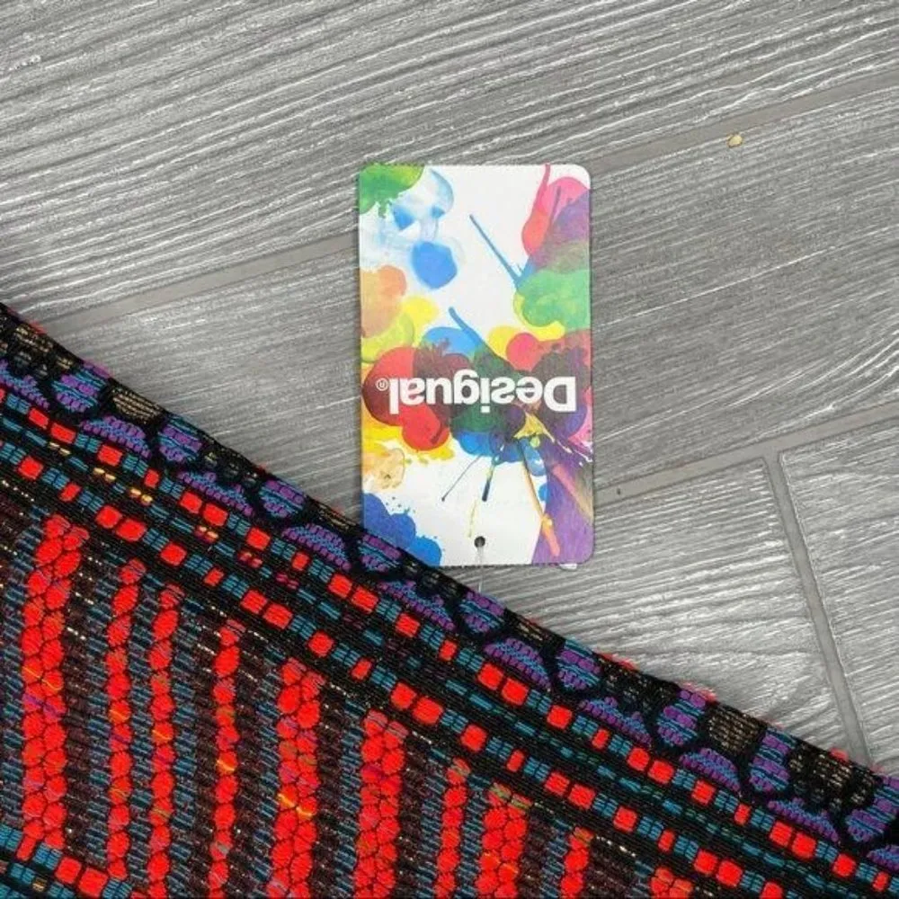 Nwt designual Aztec metallic embroidered skirt short large (10) - Image 3