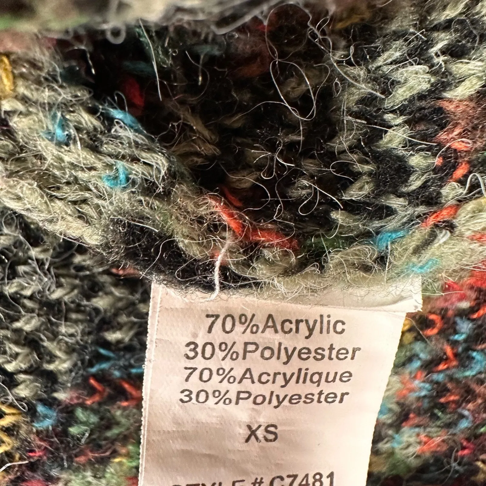 Dreamers By Debut Aztec Cardigan Sweater Size X-Small Open Front Green Multicolo - Image 7