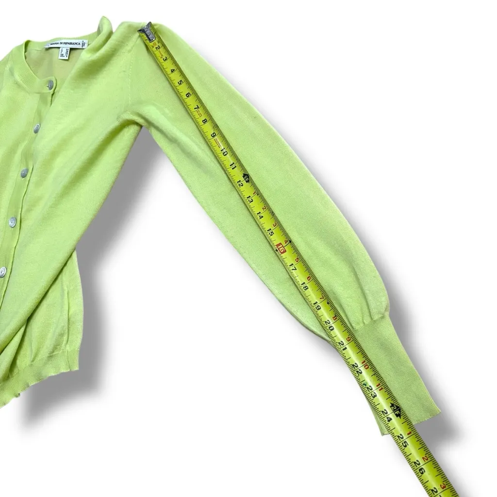 Maria di Ripabianca Italy Light Green 100% Cashmere Cardigan – Size 8 - Image 7