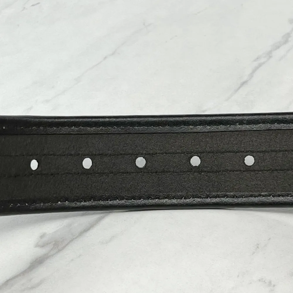 Calvin Klein  Wide Black CK Logo Genuine Leather Trim Belt Size XS 26 - Image 4