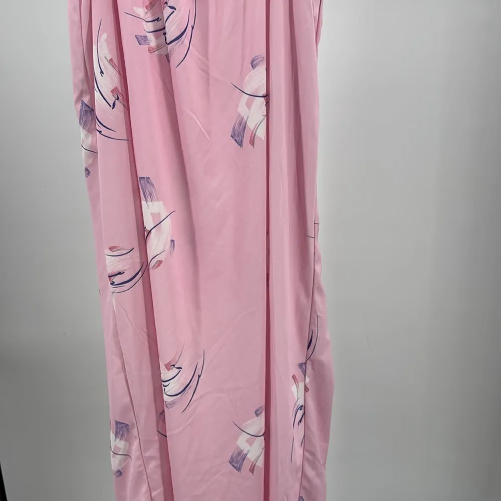 Odyssey by Avon Pink floral Lace Trim slip nightie and matching Robe S vintage - Image 4