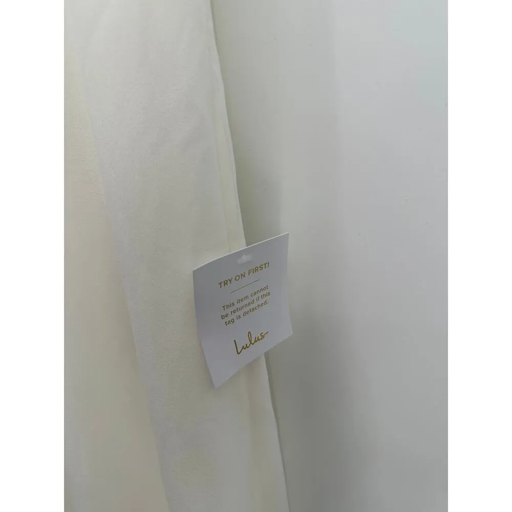 Lulus Gown Ivory Maxi Cap Sleeve Full Length Sz Small Wedding Bridal Gala Party - Image 7