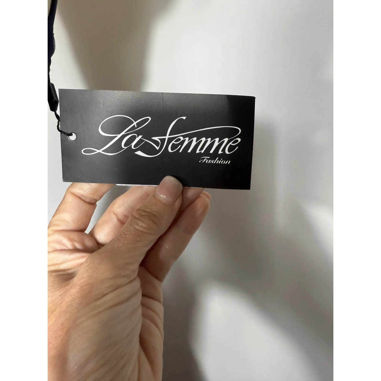 NWT La Femme 29076 Illusion A-Line Tulle Ballgown Dress Navy Sz 6 $448‎ - Image 4