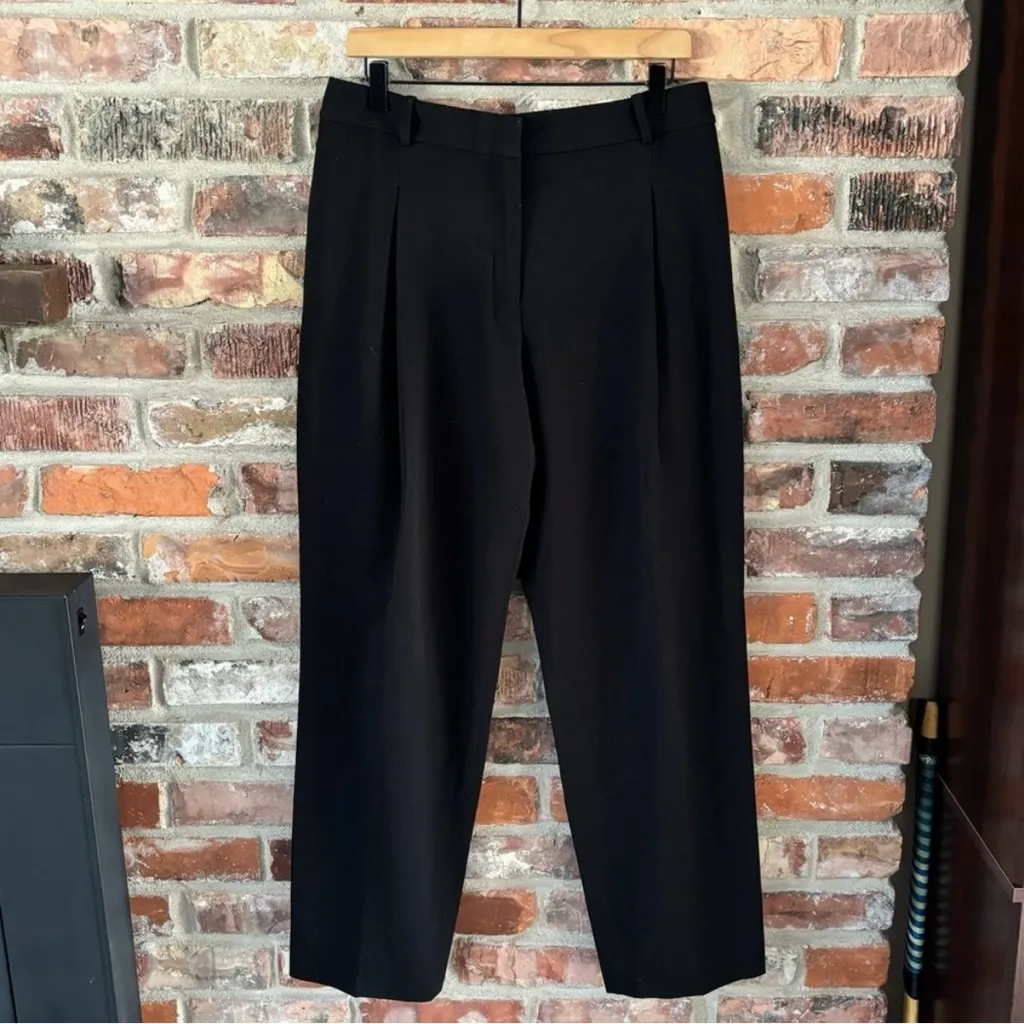 MM Lafleur Black Pleated Straight Leg Pants, 10 - Image 2