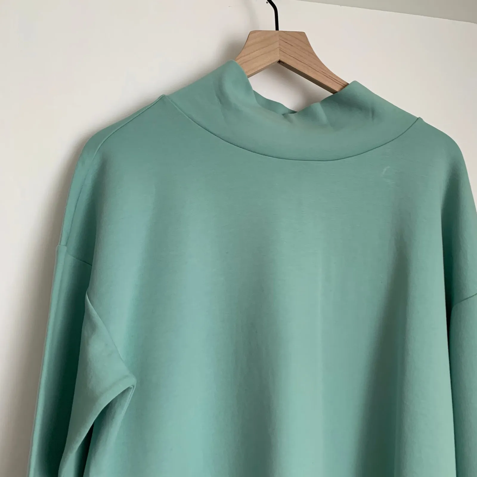 Wolford Sweater Top Long Sleeves TurtleNeck Womens Small Icy Mint Green - Image 10