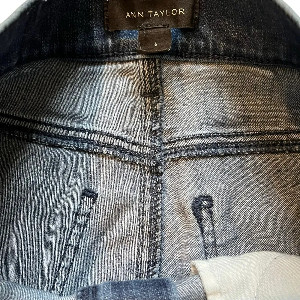 Ann Taylor Velvet Stripe Skinny Jeans Mid Rise Stretch Denim, Sz 6 - Image 15