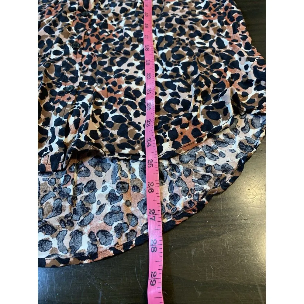 Beach Lunch Lounge Leopard Print Blouse Womens Medium Animal‎ Cheetah Mob Wife - Image 10