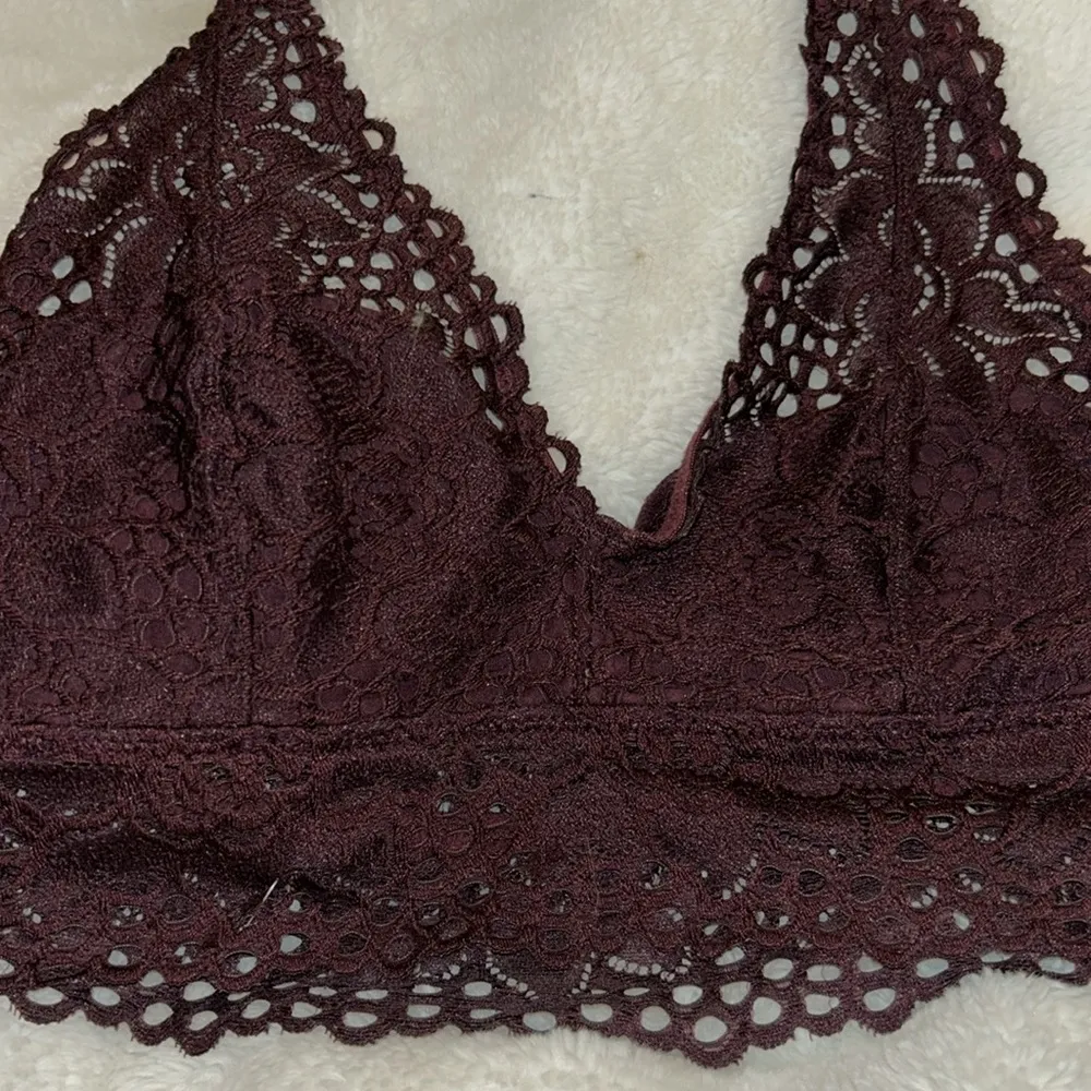 Aerie Lace Deep Burgundy Halter Bra size Medium - Image 2