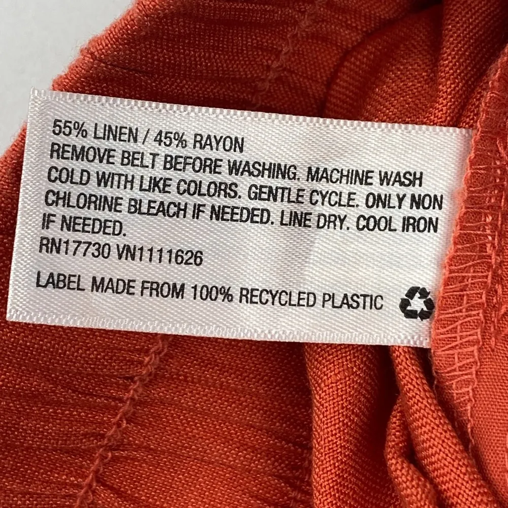 A New Day Orange Linen Blend Shorts NWT Size M - Image 6