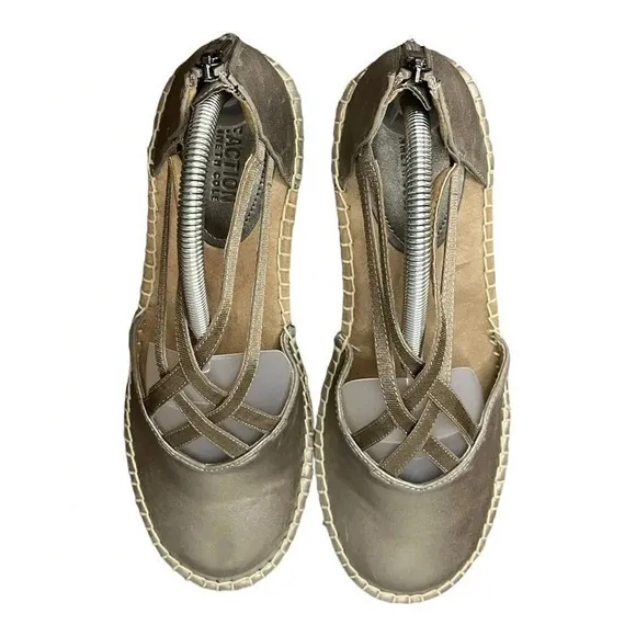 Kenneth Cole Reaction "Clo" Espadrille Sandal Pewter Strappy Women Size 9.5‎ - Image 6