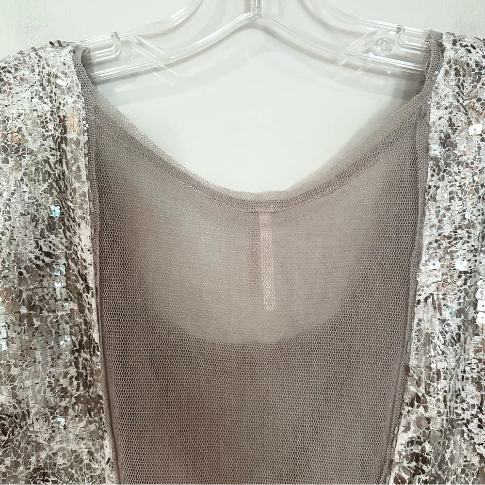 Free People Midnight Dreamer Sequin Mini Dress Women's Small Silver Dainty Party - Image 11