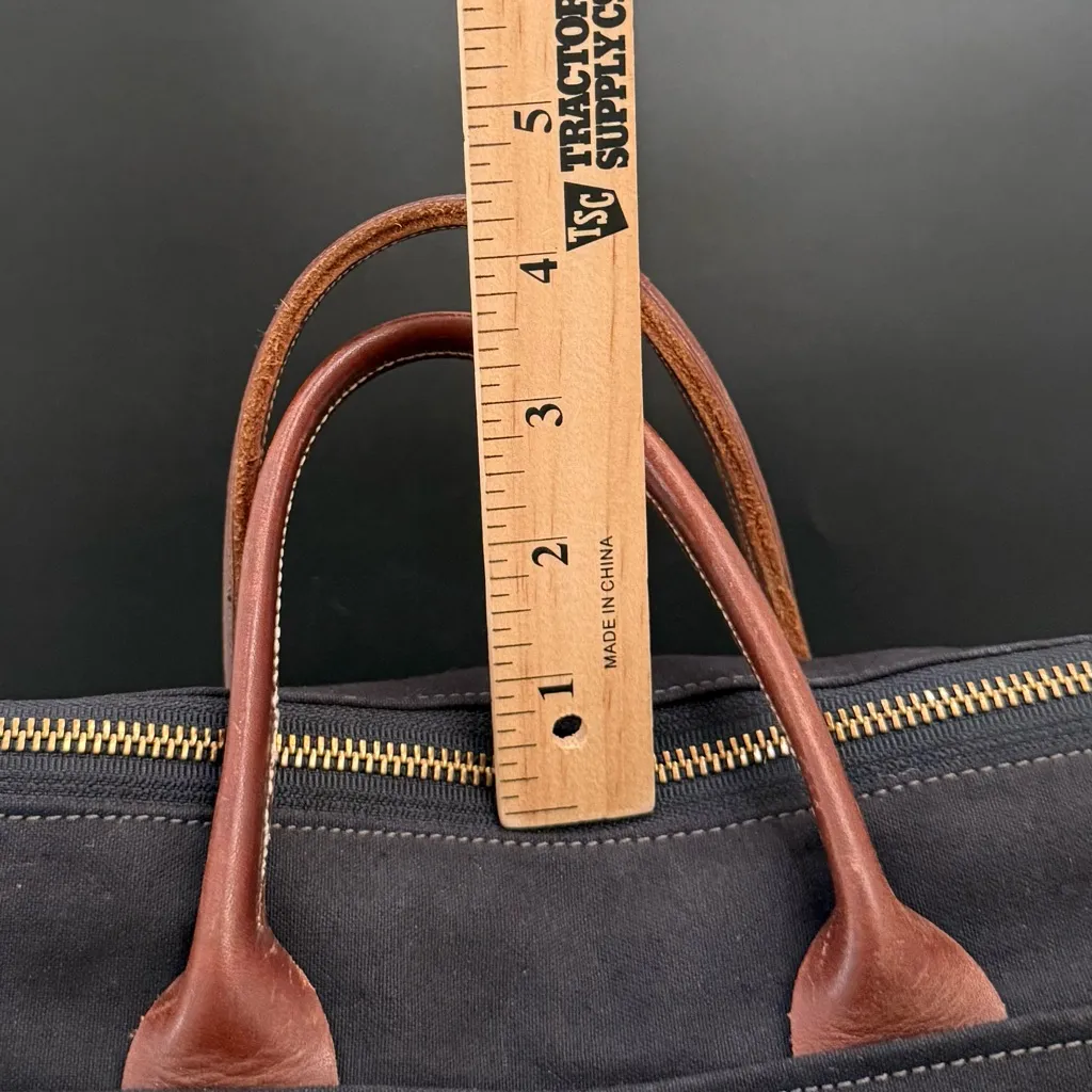 R. RIVETER Black Washed Canvas + Brown Leather Otto Tote Crossbody Bag - Image 9