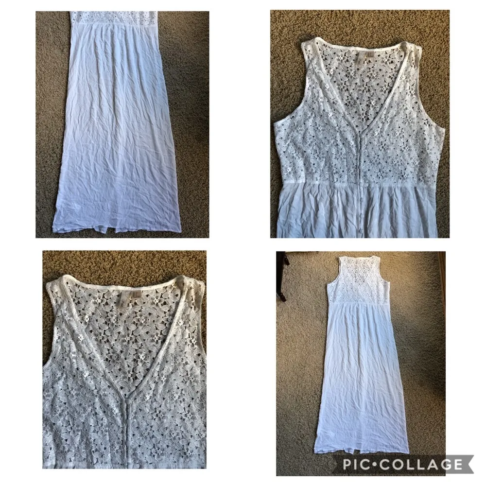 F21 Lace crochet paneled maxi dress Sz L - Image 7