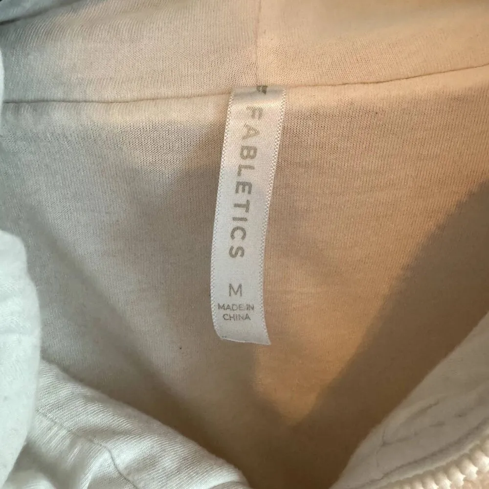 Fabletics | Lotta Teddy Half Zip Pullover Jacket in Tusk Size Medium Soft Hooded - Image 11