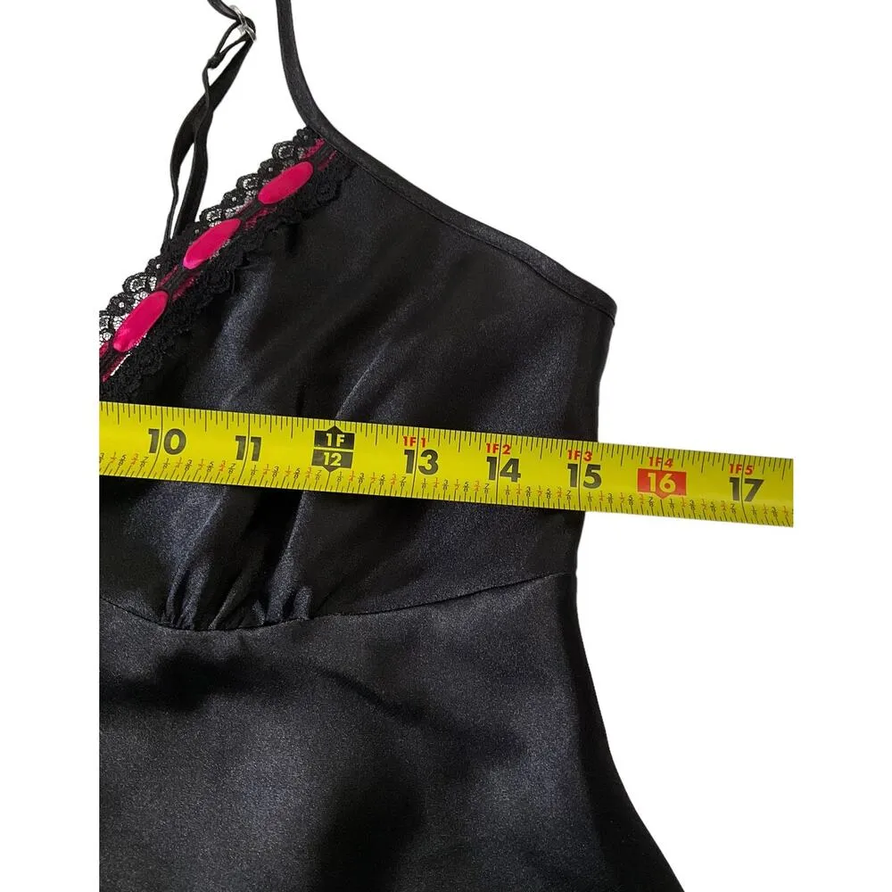 Apt. 9 Black Satin Sleepwear Lingerie Dress Women Size Medium | 10-6 - Image 5