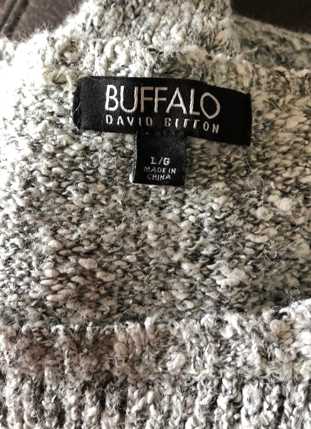 DAVID BITTON White & Black Knit Sweater L - Image 6