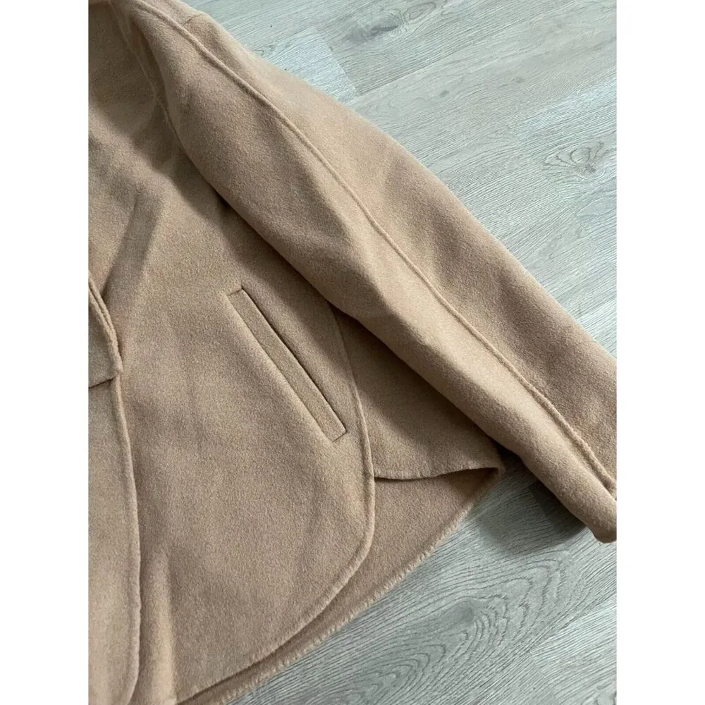 Stylein Premium Cashmere Wool Blend Short Coat Camel/sand Mix Size M - Image 3