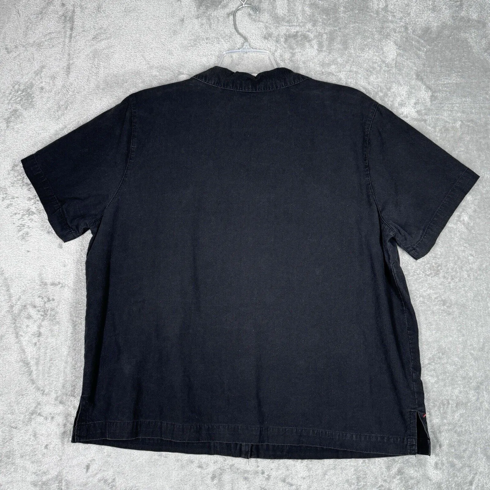 Dressbarn Shirt Womens 1X Black Tan Beaded Zebra Safari Novelty‎ Grandmacore - Image 3