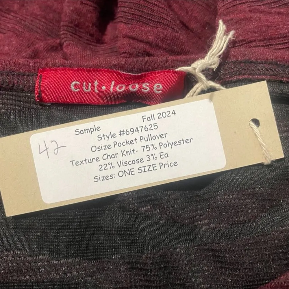 NEW Cut Loose Size Medium Top Blouse T Shirt Long Sleeve Pockets Lagenlook - Image 8