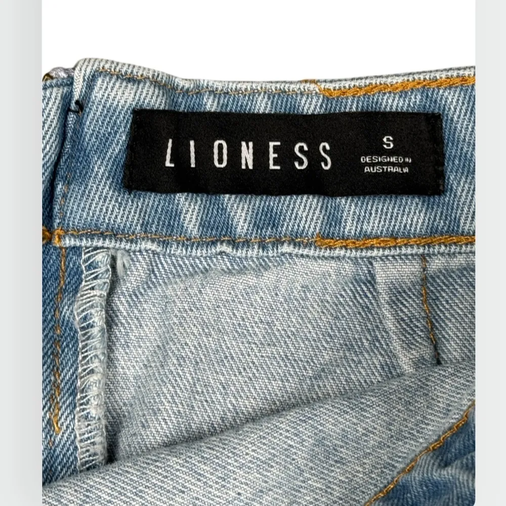 LIONESS Denim Jean High Waist Mini Skirt Small - Image 2