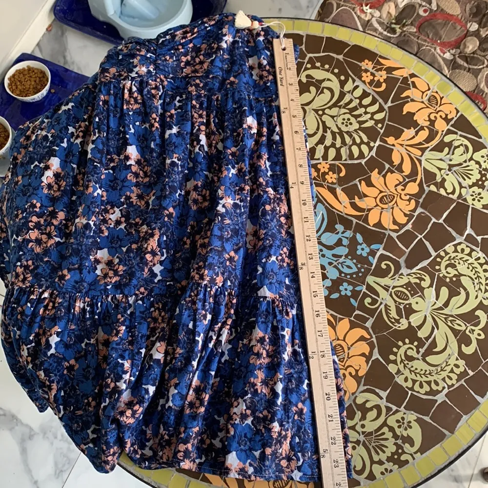 Free People Blue Floral Mini Dress - Image 7