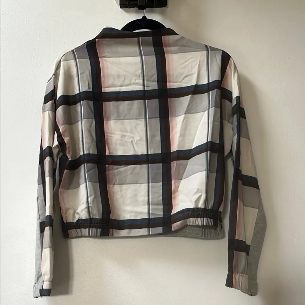 Zara | Plaid Women's Top Gray White Small - Image 2