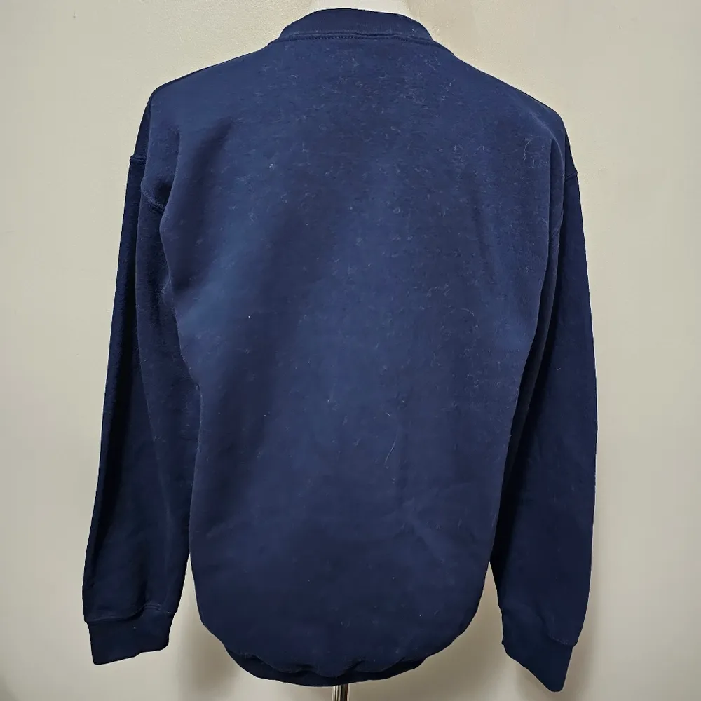 Gildan Navy Fishing Bears Unisex Crewneck  Fleece Sweatshirt Size Small - Image 4