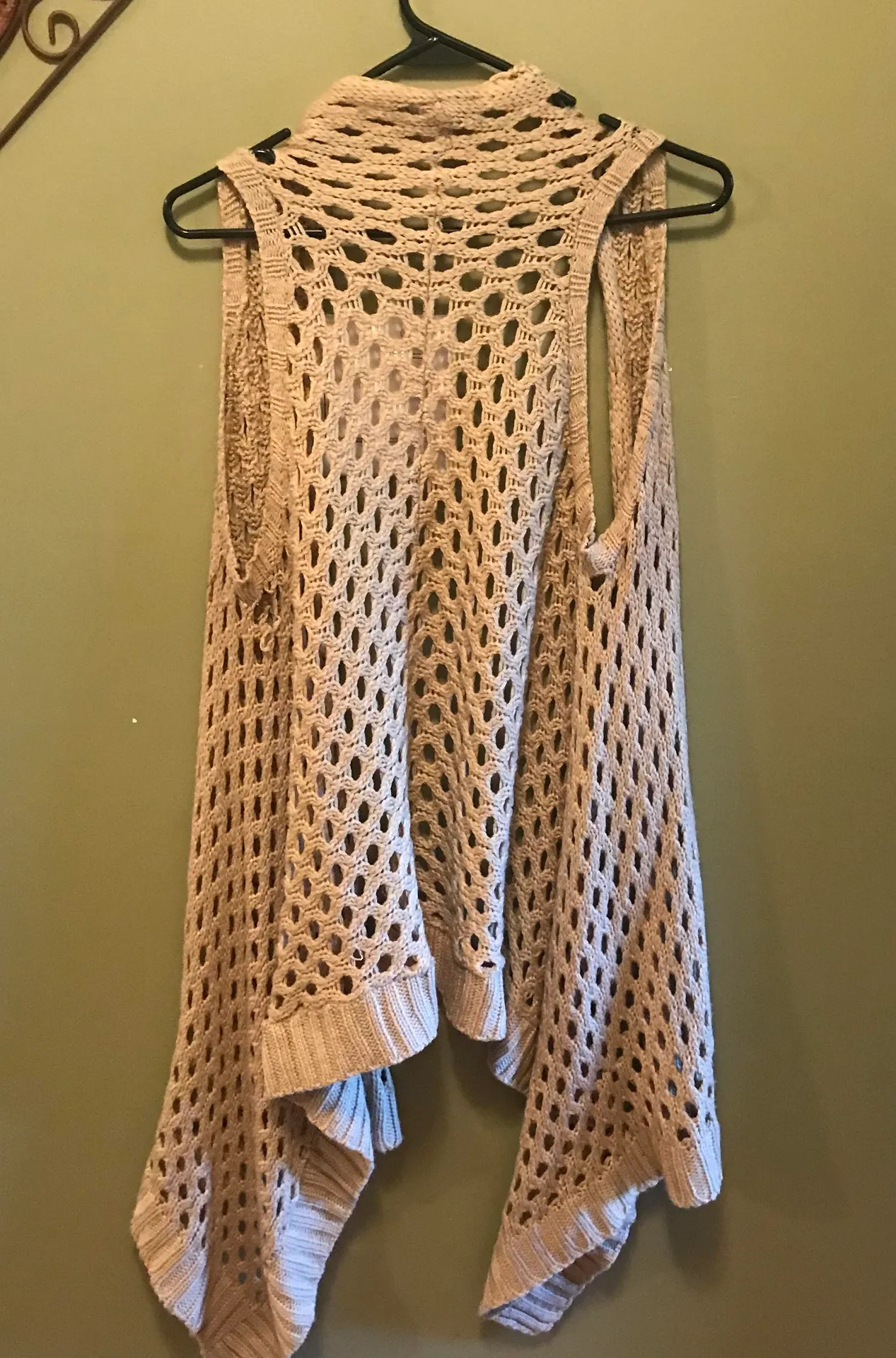 SayWhat? Beige Sweater Vest Large - Image 2