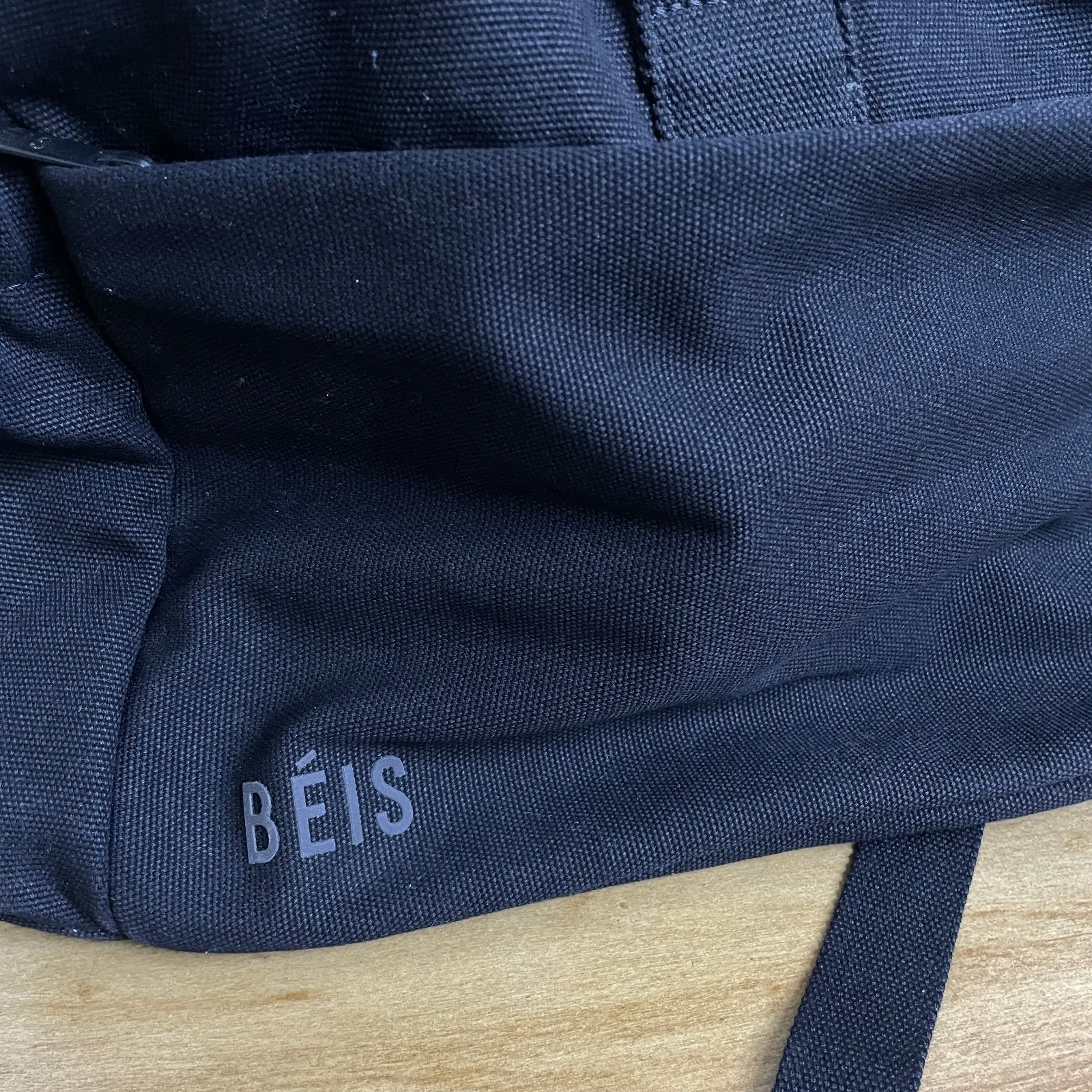 Beis The Rucksack Backpack Black Womens Canvas Pockets Shoulder Straps EUC - Image 4