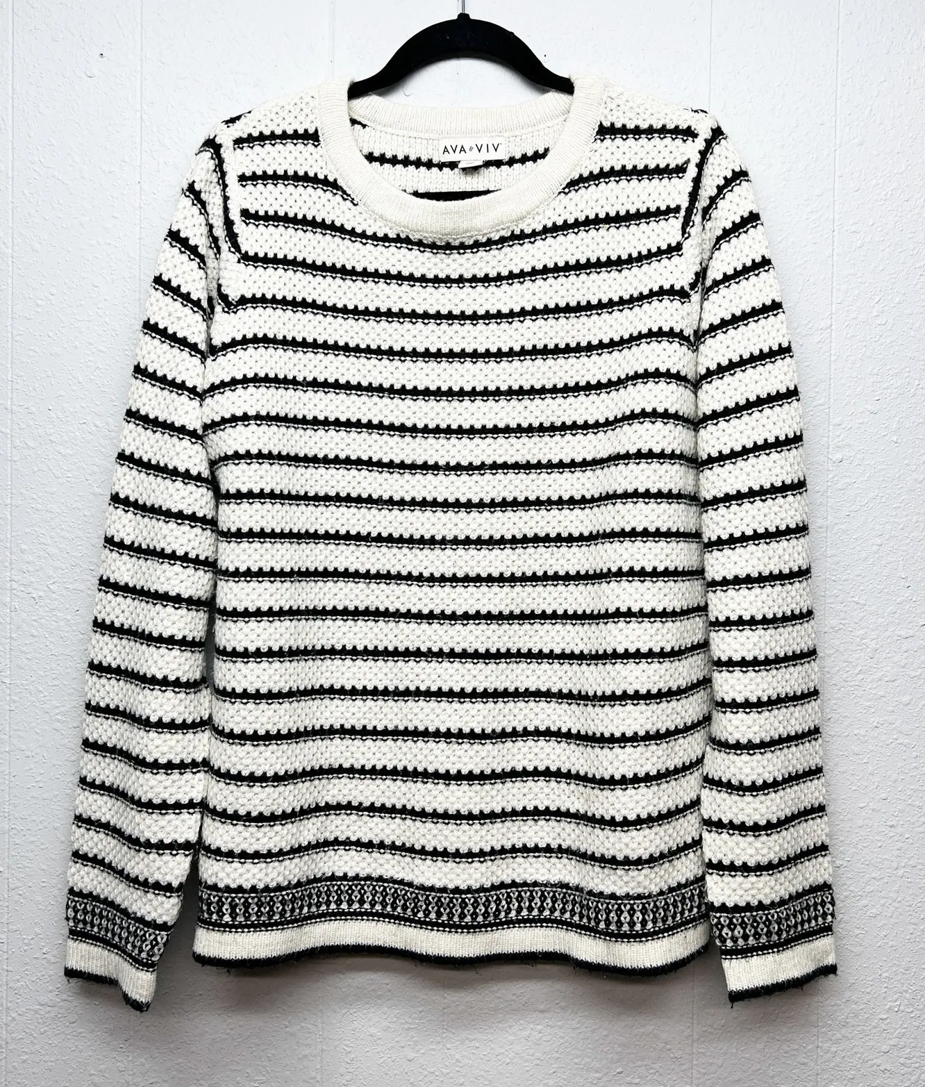 Ava & Viv Pullover Knit Sweater 1X Crew Neck Capsule Everyday Wear Errands Work - Image 1