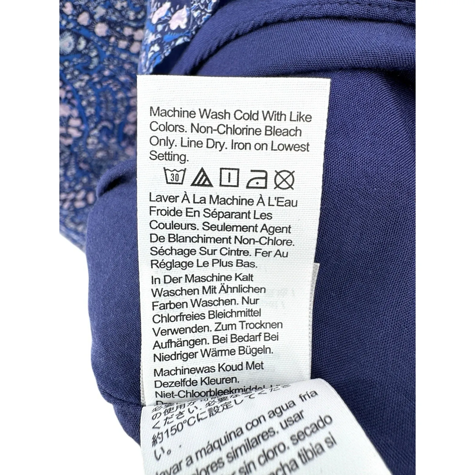 J.Crew Liberty Blue Floral Puff Sleeve Sweetheart Mini Dress Size‎ 14 Milkmaid - Image 8