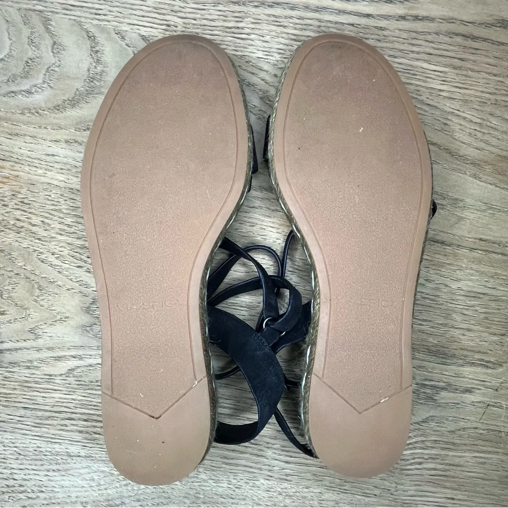 VIA SPIGA Laney Black Suede Ankle Wrap Espadrille Sandals Women’s Size 8 - Image 4